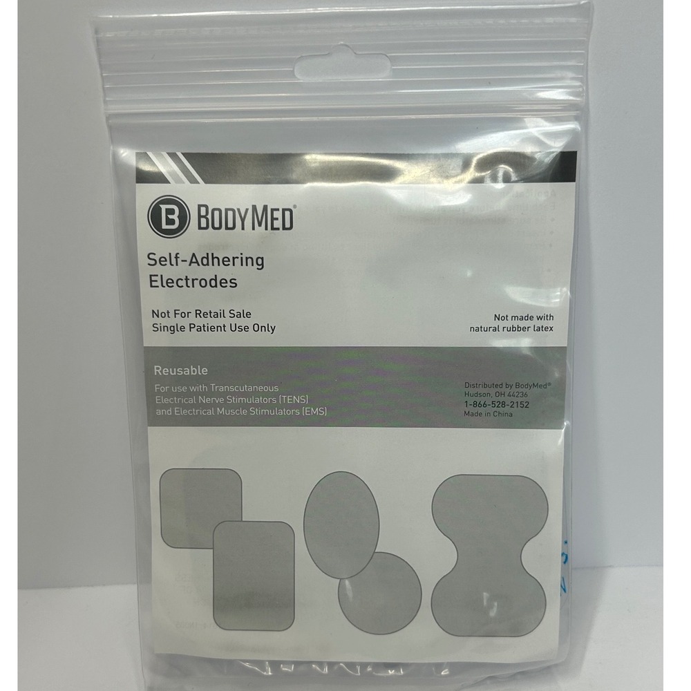 BodyMed Self-Adhering Electrodes NPP621 2x2 Square 4ct TENS EMS Reusable Pads